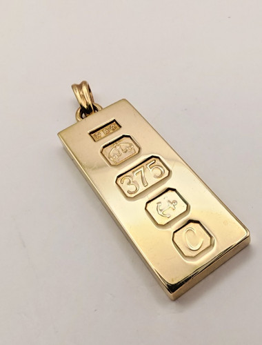 Solid 9ct gold bullion ingot - solid,
