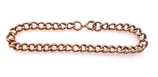 9ct Rose Gold Antique Hollow Curb Bracelet Weight 6.2 Grams, Length 8"