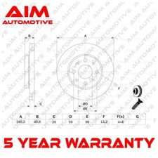 Brake Disc Front AIM Fits Fiat