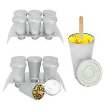 Kulfi Moulds Aluminium 6PCS Ice Cream Lolly Frozen Yoghurt Popsicle Maker Stand