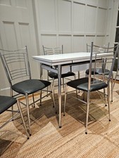 Vintage 1960s French Supermatic by Brevet Extendable Dining Table and 6 Chairs