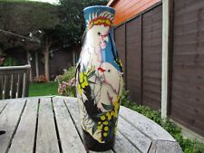 MOORCROFT   POTTERY.  MAJOR MITCHELL COCKATOO PATTERN TRIAL VASE . VICKY LOVATT