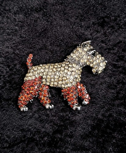 Rhinestone schnauzer dog - rhinestone,