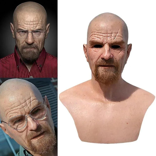 Realistic bald old - man, mask