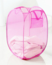 LAUNDRY BAG POP UP MESH WASHING FOLDABLE LAUNDRY BASKET BAG BIN HAMPER STORAGE