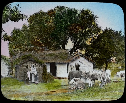Antique magic lantern - slide, a