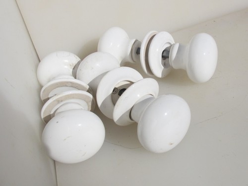 Antique ceramic door knobs - ceramic,