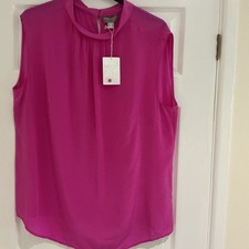 Peter Hahn Colourful Sleeveless Shell/Occasion Top Size 24 BNWT 100% Silk