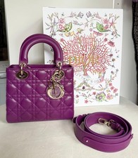 Small Lady Dior My ABCDior Bag Purple Cannage Lambskin