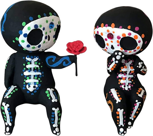 Sugar skull couple figurine - sugar,