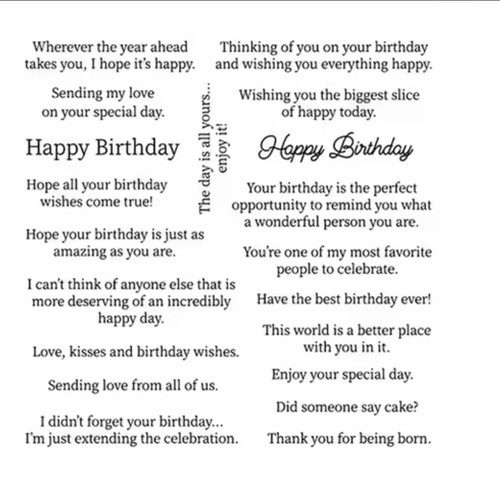 Birthday verses sentiments - 20,