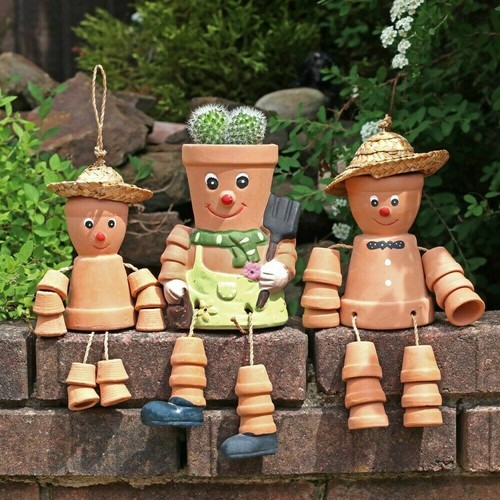 Terracotta pot man - terracotta,