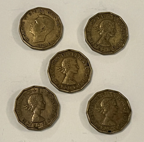 Nickel brass three pence - brass,