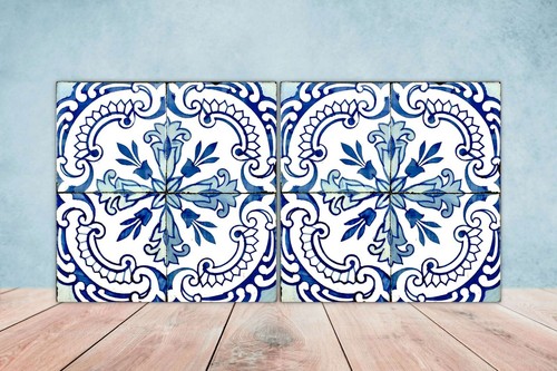 Portuguese azulejo floral - floral, 3d