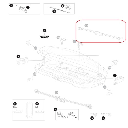 Thule lockbar 900mm locking - lockbar,