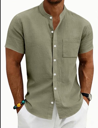 Men olive green linen - olive,