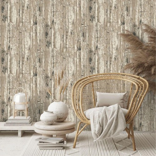 Bronze wood plank wallpaper - bronze,