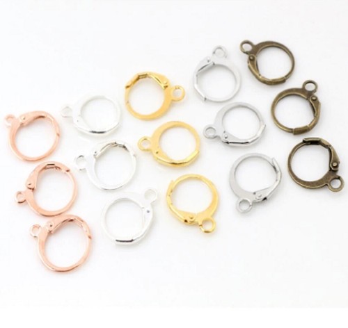Circle earrings blanks clasps - circle,