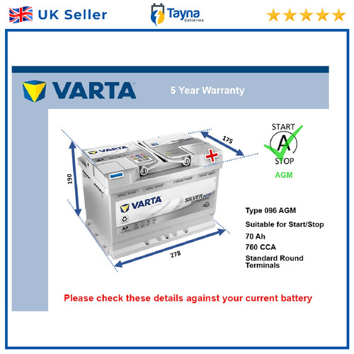 Agm car battery - battery, vauxhall
