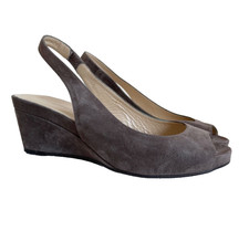 HOBBS BROWN SUEDE PEEPTOE
