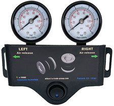 Dual pneumatic circuit system for air suspension - Dual gauge box meter
