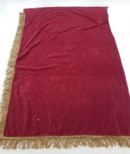 Vintage Traditional Maroon Velvet Panel with Gold Bullion Fringe 170x112cms