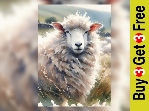 Charming sheep watercolor art - charming,