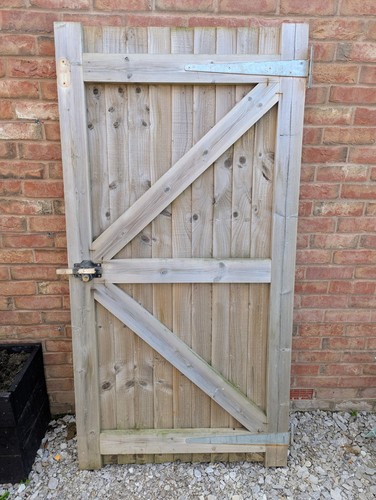 Sturdy wooden side gate with - sturdy,