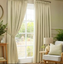 Pair of Curtains Cream Beige 90 x 72 inch Madison RRP £60 2NDS RETURNS 39