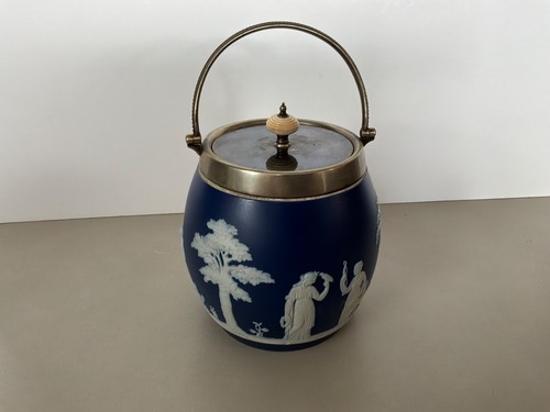 Antique biscuit barrel - antique, lid