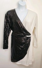 H&M Black White Sequin Wrap