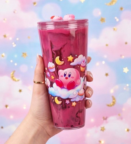 Kirby pink lava tumbler with - kirby,