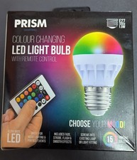 Prism Colour Changing LED Light Bulb with Remote Control E27 Fitting 1.5W 