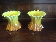 Pair British Art Pottery Vases c1890 Burmantofts Bretby Stapletons Ault Wardle