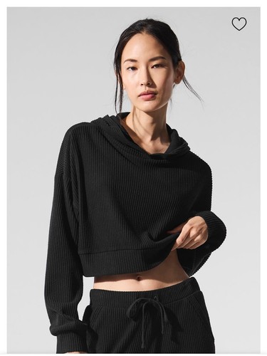 Alo black muse ribbed cropped - alo,