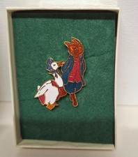 Rare 1992 Enamel Brooch 22ct Gold Plated Boxed by Fish Jewellery Beatrix Potter