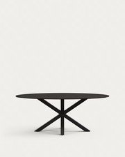 Kave Home Argo Oval table Black 200 x 100 cm
