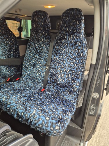 Blue leopard faux fur ford - leopard,
