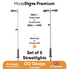 ModelSigns Premium - Set of 5 LED Platform Lights lamp for Model Railways OO HO