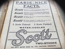 SCOTT HARROD JAMES 1920 MOTORCYCLE PERIOD ADVERTISING.