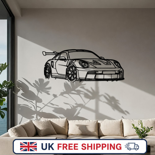 Sports car metal wall - sports, art