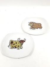 Vintage English Ironstone Beefeater Plates Bundle 2x Steak Grill Set