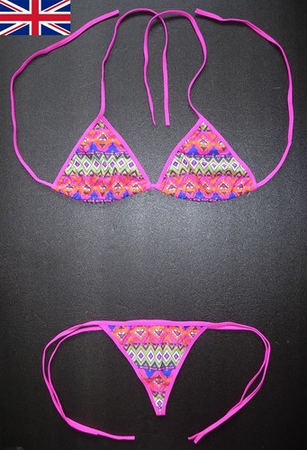 Boho pink bikini - boho, triangle