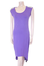 Designer Purple Dress Chainmail Bead Party Size 14 Henry Holland Stretch Wedding