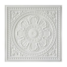 Distressed Tin Ceiling Tiles 24x24 PVC Decor Wall Panels PL17 White matte 10pcs