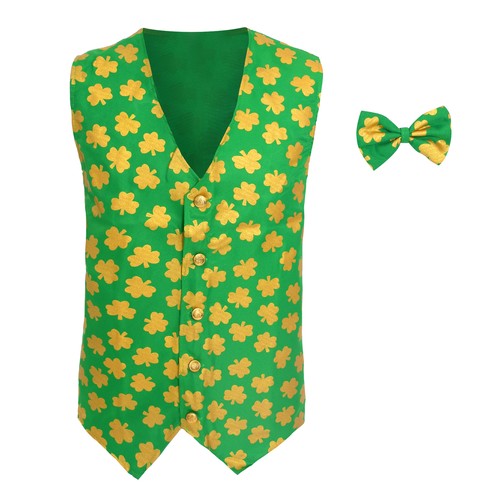 Irish shamrock waistcoat bow - shamrock,