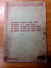 VESPA SPRINT,SUPER + RALLY genuine illustrated factory parts catalogue,