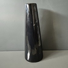 Tall Milan Conical Vase Black Ceramic Flower Arrangement Base / Pot Home Deco