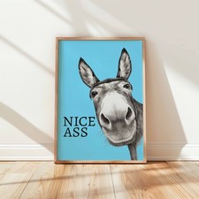 Funny Donkey Wall Art Print