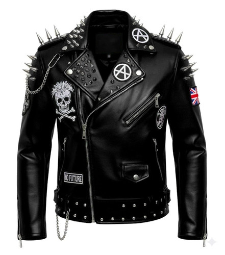 Men black punk skull - black,